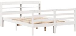 vidaXL fehér tömör fenyőfa ágykeret fejtámlával 140 x 190 cm (3306638) (3306638)