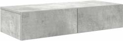 vidaXL Falipolc fiókokkal betonszürke 80x33x17 cm műszaki fa (859980) (859980)