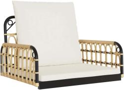 vidaXL polirattan és acél hintaszék párnákkal 63 x 58 x 39 cm (4009297) (4009297)