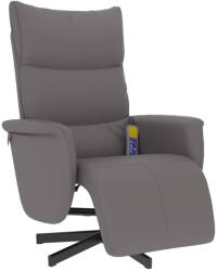 vidaXL szürke műbőr dönthető masszázsfotel lábtartóval (356595) (356595)