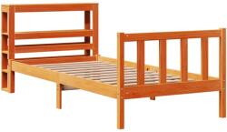 vidaXL viaszbarna tömör fenyőfa ágykeret fejtámlával 75 x 190 cm (3305771) (3305771)