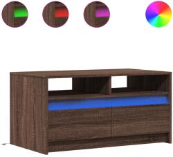 vidaXL barna tölgy színű szerelt fa dohányzóasztal LED-világítással (851997) (851997)