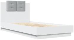 vidaXL fehér szerelt fa ágykeret fejtámlával 90 x 190 cm (3209968) (3209968)