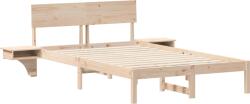 vidaXL Ágykeret éjjeli szekrényekkel Barna 140 x 190 cm Tömör fenyőfa (873451) (873451)