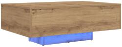 vidaXL LED világítással ellátott dohányzóasztal, Artisan tölgy 85x55x31 cm (863010) (863010)