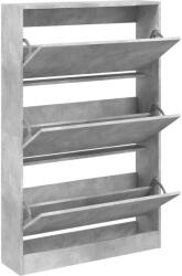 vidaXL betonszürke szerelt fa cipősszekrény 80 x 21 x 125, 5 cm (839927) (839927)