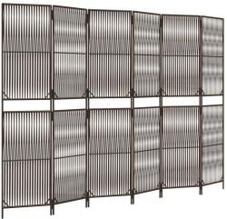 vidaXL barna 6-paneles polyrattan térelválasztó (365401) (365401)