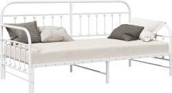 vidaXL Nappaliágy Fém Trundle ágyneműtartóval Fehér 90x200 cm (42002652) (42002652)