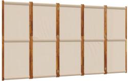 vidaXL 5 paneles tópszínű térelválasztó 350 x 180 cm (4003365) (4003365)
