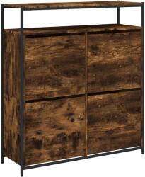 vidaXL füstös tölgy cipőszekrény 4 kihajtható fiókkal 100x34x112 cm (3214415) (3214415)