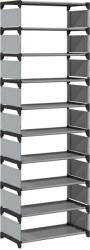 vidaXL szürke nem szőtt szövetből cipőállvány 10 szintes 54x28x158 cm (4100624) (4100624)