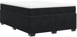 vidaXL fekete bársony rugós ágy matraccal 140 x 190 cm (3285283) (3285283)