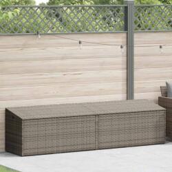 vidaXL szürke polyrattan kerti tárolóláda 220x50x58 cm (4104076) (4104076)