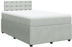 vidaXL világosszürke bársony rugós ágy matraccal 120 x 200 cm (3287722) (3287722)