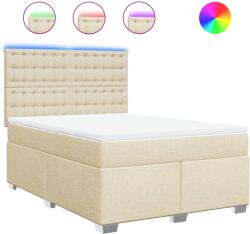 vidaXL krémszínű szövet rugós ágy matraccal 160 x 200 cm (3292858) (3292858)