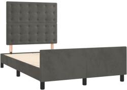 vidaXL sötétszürke bársony ágykeret fejtámlával 120 x 190 cm (3270603) (3270603)