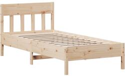 vidaXL tömör fenyőfa ágykeret fejtámlával 90 x 200 cm (842658) (842658)