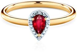 SAVICKI Inel de logodnă SAVICKI: aur bicolor, rubin, diamante - savicki - 3 825,00 RON