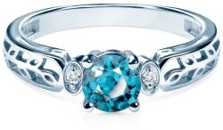 SAVICKI Inel de logodnă Savicki: aur alb, topaz, diamante - savicki - 4 314,00 RON