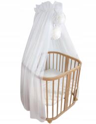 Koell Baldachin pomponokkal a kiságyhoz Tüll krémszínű (BAL-LO-TIUL-02)