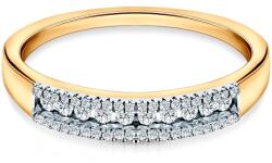 SAVICKI Inel de logodnă SAVICKI: aur alb, safir alb, diamant