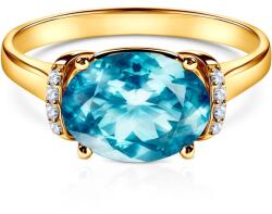 SAVICKI Inel de logodnă Savicki: aur, topaz, diamante - savicki - 4 379,00 RON