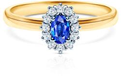 SAVICKI Inel de logodnă Savicki: aur bicolor, safir albastru - savicki - 5 380,00 RON