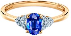 SAVICKI Inel de logodnă SAVICKI: aur bicolor, safir albastru, diamante - savicki - 5 720,00 RON
