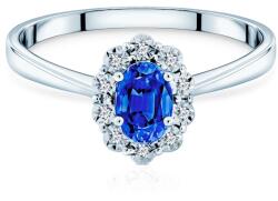 SAVICKI Inel de logodnă SAVICKI: aur alb, safir albastru, diamante - savicki - 7 516,00 RON