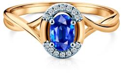 SAVICKI Inel de logodnă SAVICKI: aur bicolor, safir albastru, diamante - savicki - 5 775,00 RON