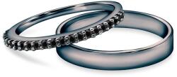 SAVICKI Verighete Share Your Love: aur negru, diamant negru, plate, 1, 5 mm și 3 mm