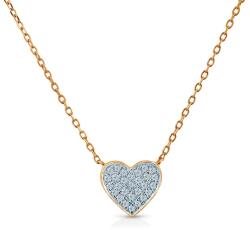 SAVICKI Colier inimă aur 585 diamante albe 0.06 ct 42 cm