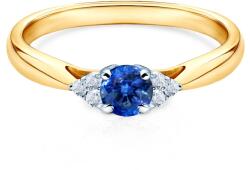 SAVICKI Inel de logodnă Savicki: aur bicolor, safir albastru - savicki - 4 844,00 RON
