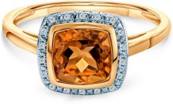 SAVICKI Inel de logodnă SAVICKI: aur bicolor, citrin, diamante