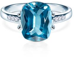 SAVICKI Inel de logodnă Savicki: aur alb, topaz, diamante - savicki - 4 030,00 RON
