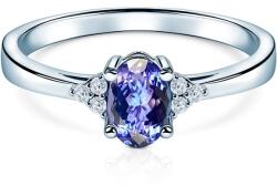 SAVICKI Inel de logodnă Savicki: aur alb, tanzanit, diamante - savicki - 4 552,00 RON