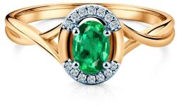 SAVICKI Inel de logodnă SAVICKI: aur bicolor, smarald, diamante - savicki - 6 107,00 RON