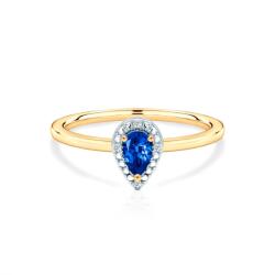 SAVICKI Inel de logodnă SAVICKI: aur bicolor, safir albastru, diamante - savicki - 3 647,00 RON