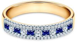 SAVICKI Inel de logodnă SAVICKI: aur bicolor, safire albastre, diamante - savicki - 14 565,00 RON