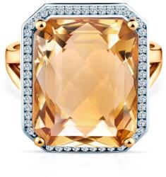 SAVICKI Inel Savicki: aur bicolor, citrin, diamante
