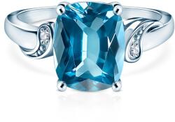SAVICKI Inel de logodnă Savicki: aur alb, topaz, diamante - savicki - 4 894,00 RON