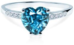 SAVICKI Inel de logodnă Savicki: aur alb, topaz, diamante - savicki - 3 557,00 RON