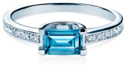 SAVICKI Inel de logodnă Savicki: aur alb, topaz, diamante - savicki - 3 621,00 RON