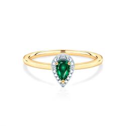 SAVICKI Inel de logodnă SAVICKI: aur bicolor, smarald, diamante - savicki - 4 167,00 RON