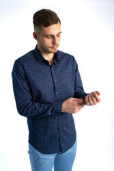 Thomas Jeans férfi ing sötétkék aprómintás