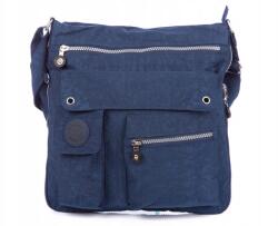 BAG STREET Nagy Méretű Könnyű Téglalap Alakú Táska Sok Zsebbel Sötétkék (2221)