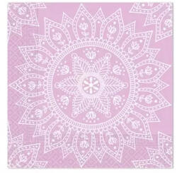  Mandala Purple White szalvéta 20 db-os, 33x33 cm FSC (PNN96400)