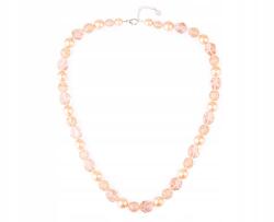  Női lazacrózsaszín nyaklánc Preciosa kristályokkal és gyöngyökkel, Rosé Shine (SRBC-133)