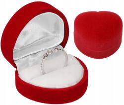  Piros, Szív Alakú, Velúr Gyűrűsdoboz