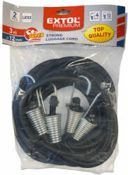 Extol Gumipók 300 cm × 12 mm, kampóval, extra erős Latex gumi (2 db)